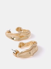 Mint Velvet Gold Tone Textured Earrings - Image 1 of 3