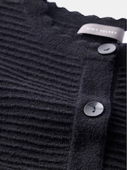 Mint Velvet Black Ribbed Short Sleeve Cardigan - Image 9 of 9