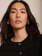 Mint Velvet Black Cotton Blend Cardigan - Image 5 of 8
