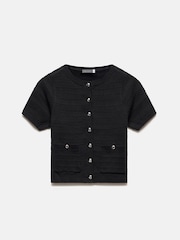 Mint Velvet Black Cotton Blend Cardigan - Image 6 of 8