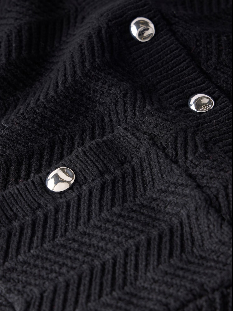 Mint Velvet Black Cotton Blend Cardigan - Image 8 of 8