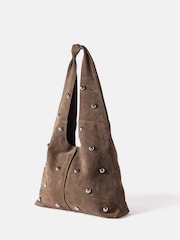 Mint Velvet Brown Studded Suede Shoulder Bag - Image 2 of 4