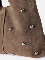 Mint Velvet Brown Studded Suede Shoulder Bag - Image 3 of 4