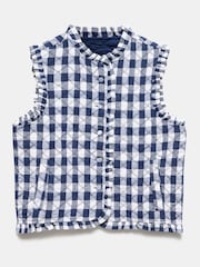 Mint Velvet White Gingham Quilted Gilet - Image 7 of 9