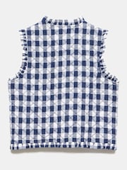 Mint Velvet White Gingham Quilted Gilet - Image 8 of 9