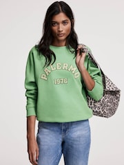 Mint Velvet Green Cotton Blend Palermo Sweatshirt - Image 4 of 8