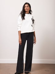 Mint Velvet White Flower Print Sweatshirt - Image 3 of 6