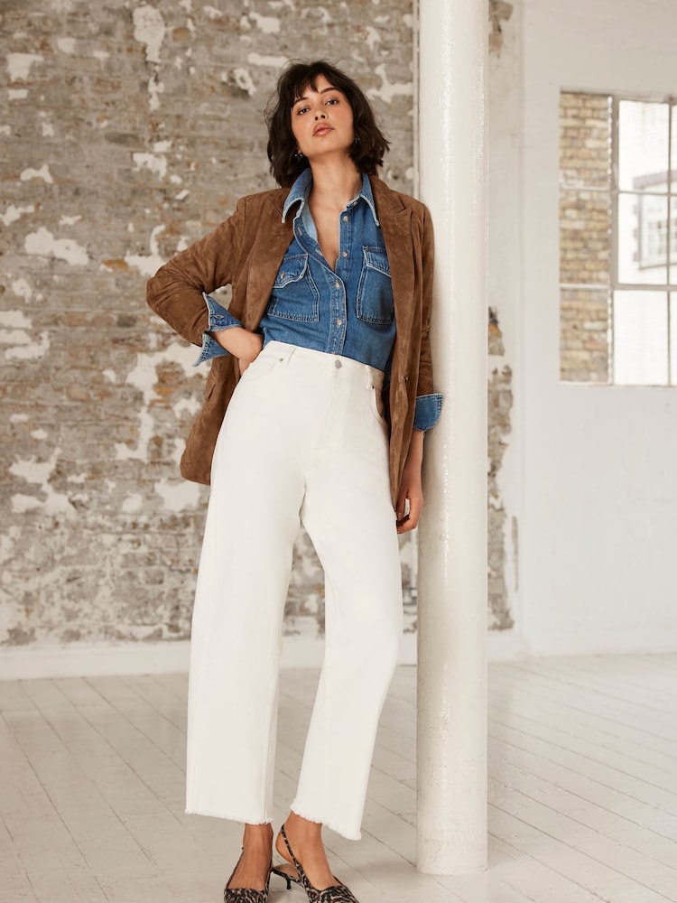 Mint Velvet Brown Suede Blazer - Image 2 of 8