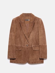 Mint Velvet Brown Suede Blazer - Image 6 of 8