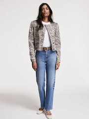 Mint Velvet Animal Leopard Print Denim Jacket - Image 2 of 7