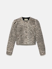 Mint Velvet Animal Leopard Print Denim Jacket - Image 6 of 7