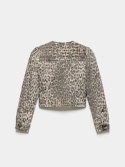 Mint Velvet Animal Leopard Print Denim Jacket - Image 7 of 7