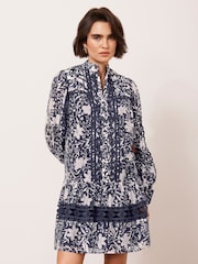 Mint Velvet Blue Floral Print Mini Dress - Image 1 of 7