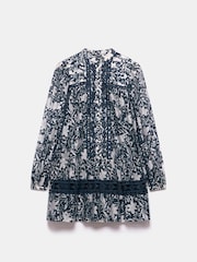 Mint Velvet Blue Floral Print Mini Dress - Image 5 of 7