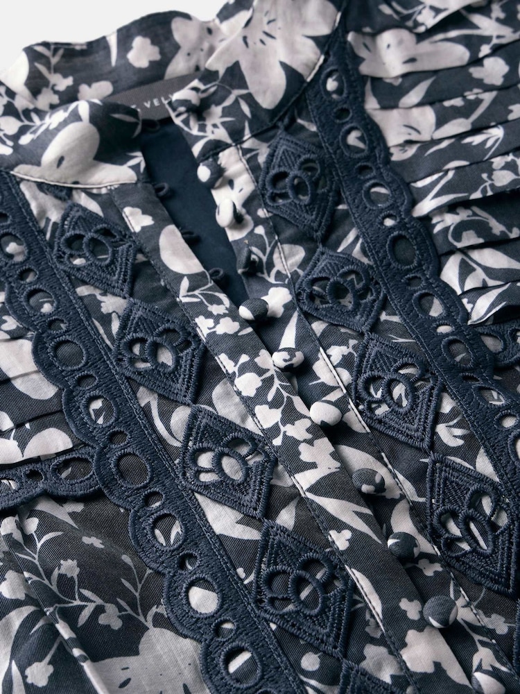 Mint Velvet Blue Floral Print Mini Dress - Image 7 of 7