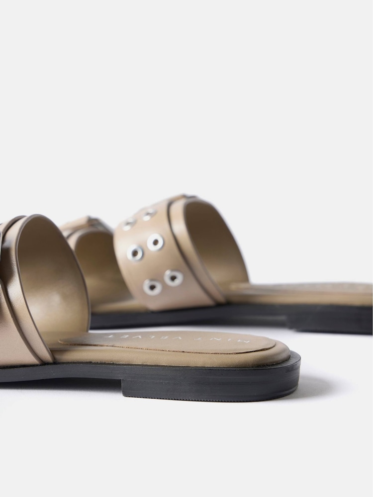 Mint Velvet Brown Buckle Flat Sandals - Image 4 of 4 Mint Velvet Brown Buckle Flat Sandals - Image 4 of 4