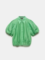 Mint Velvet Green Sheer Puff Sleeve Shirt - Image 6 of 8