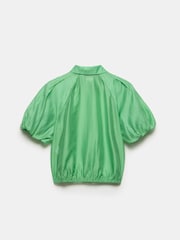 Mint Velvet Green Sheer Puff Sleeve Shirt - Image 7 of 8