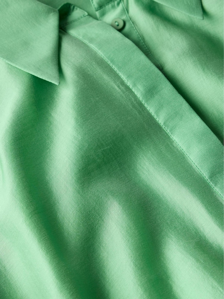 Mint Velvet Green Sheer Puff Sleeve Shirt - Image 8 of 8