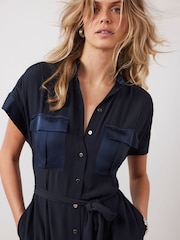 Mint Velvet Blue Utility Midi Dress - Image 2 of 6