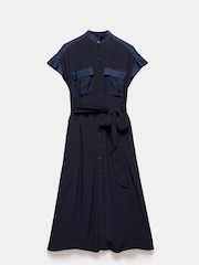 Mint Velvet Blue Utility Midi Dress - Image 5 of 6