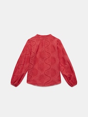 Mint Velvet Red Broderie Detail Blouse - Image 7 of 7