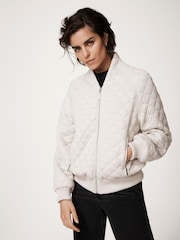 Mint Velvet White Quilted Blend Jacket - Image 1 of 7