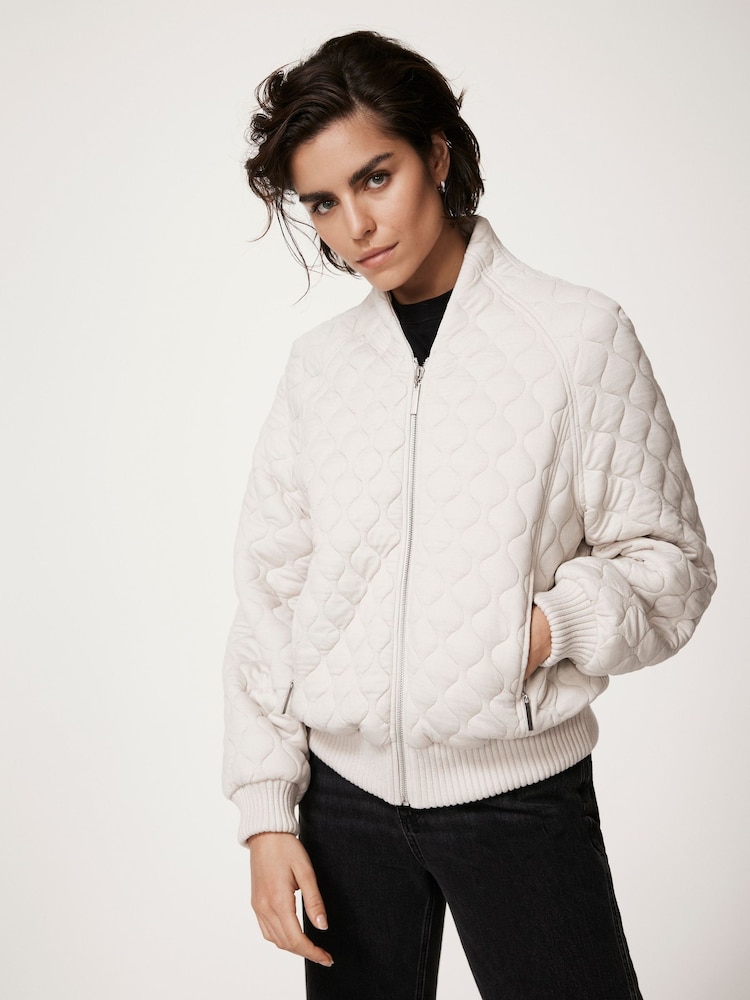 Mint Velvet White Quilted Blend Jacket - Image 1 of 7