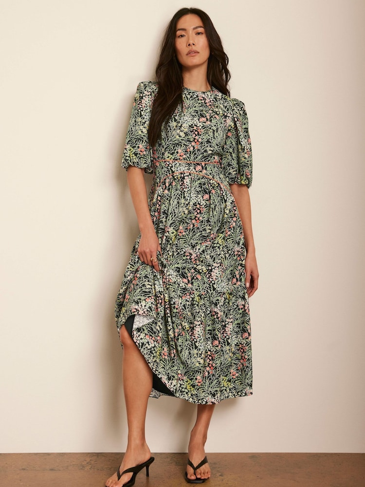 floral dressed up dark green floral print midi dress Buy Mint Velvet Black from Next USA Inventory