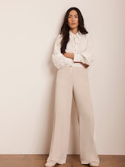 Mint Velvet Cream Side Stripe Trousers - Image 2 of 8