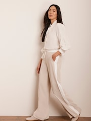 Mint Velvet Cream Side Stripe Trousers - Image 3 of 8
