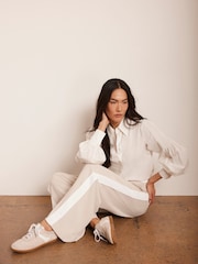 Mint Velvet Cream Side Stripe Trousers - Image 4 of 8