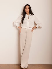 Mint Velvet Cream Side Stripe Trousers - Image 6 of 8
