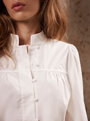 Mint Velvet White Blouson 100% Cotton Shirt - Image 5 of 9