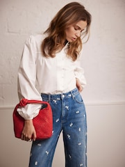 Mint Velvet White Blouson 100% Cotton Shirt - Image 6 of 9