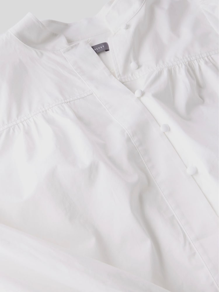 Mint Velvet White Blouson 100% Cotton Shirt - Image 9 of 9