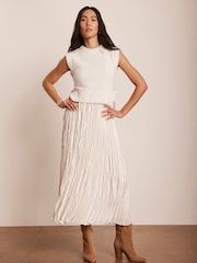 Mint Velvet White Knit Layered Dress - Image 4 of 8