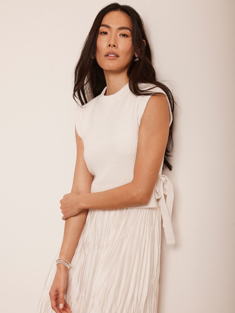 Mint Velvet White Knit Layered Dress - Image 5 of 8