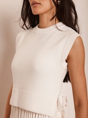 Mint Velvet White Knit Layered Dress - Image 6 of 8