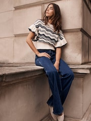 Топ в полоску из 100% хлопка Mint Velvet - Изображение 3 из 7