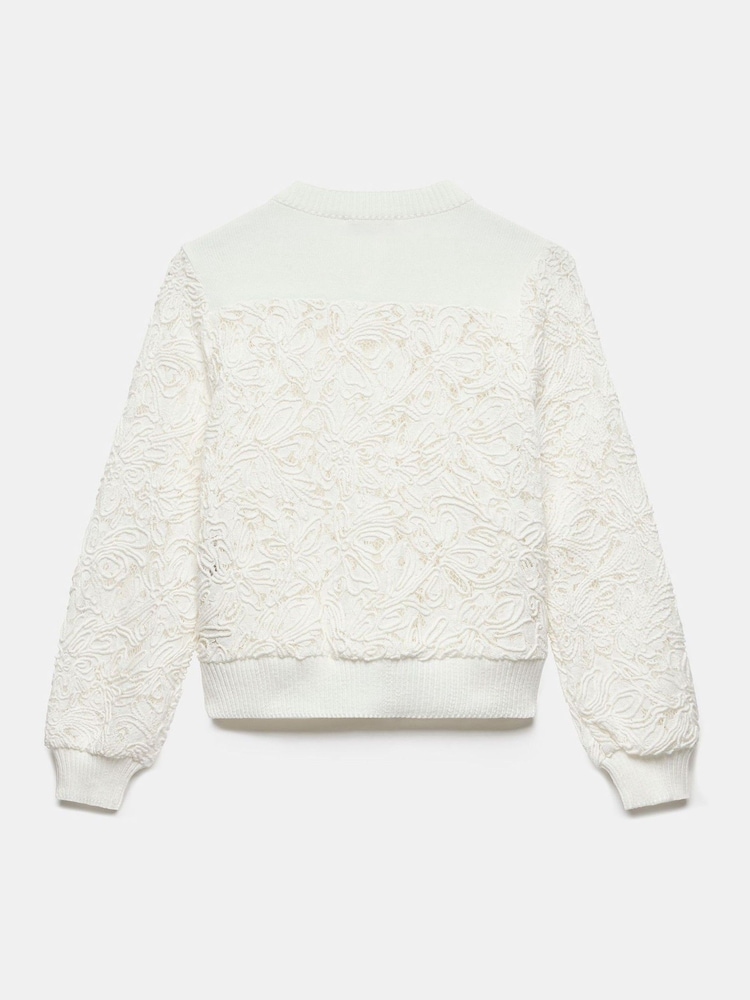 Mint Velvet White Lace Bomber Jacket - Image 7 of 8