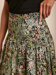 Mint Velvet Black Floral Print Midi Skirt - Image 5 of 8