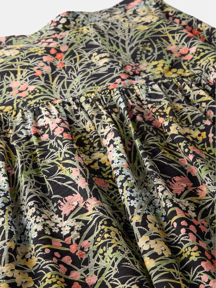 Mint Velvet Black Floral Print Midi Skirt - Image 8 of 8