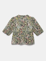 Mint Velvet Black Floral Print Tie Top - Image 7 of 7