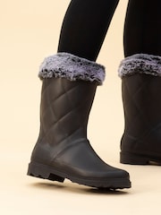 Lunar LD Norway Faux Fur Lined Black Wellingtons - صورة 3 من 10