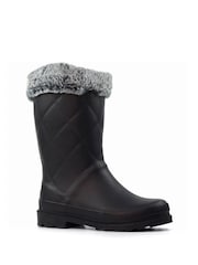 Lunar LD Norway Faux Fur Lined Black Wellingtons - صورة 4 من 10