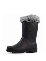 Lunar LD Norway Faux Fur Lined Black Wellingtons - صورة 6 من 10
