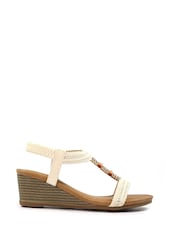 Lunar Florence Wedge White Sandals - Image 2 of 6