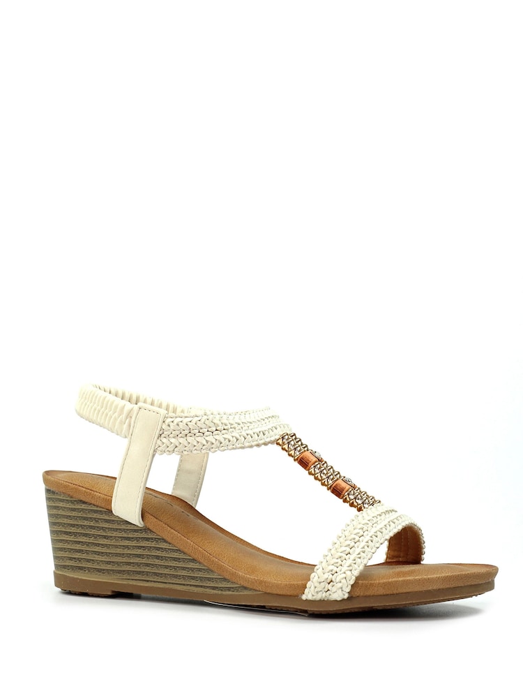 Lunar Florence Wedge White Sandals - Image 3 of 6