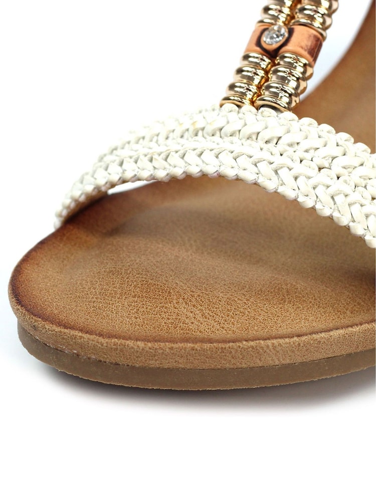 Lunar Florence Wedge White Sandals - Image 6 of 6